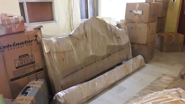 Bed and large furniture wrapped for shifting